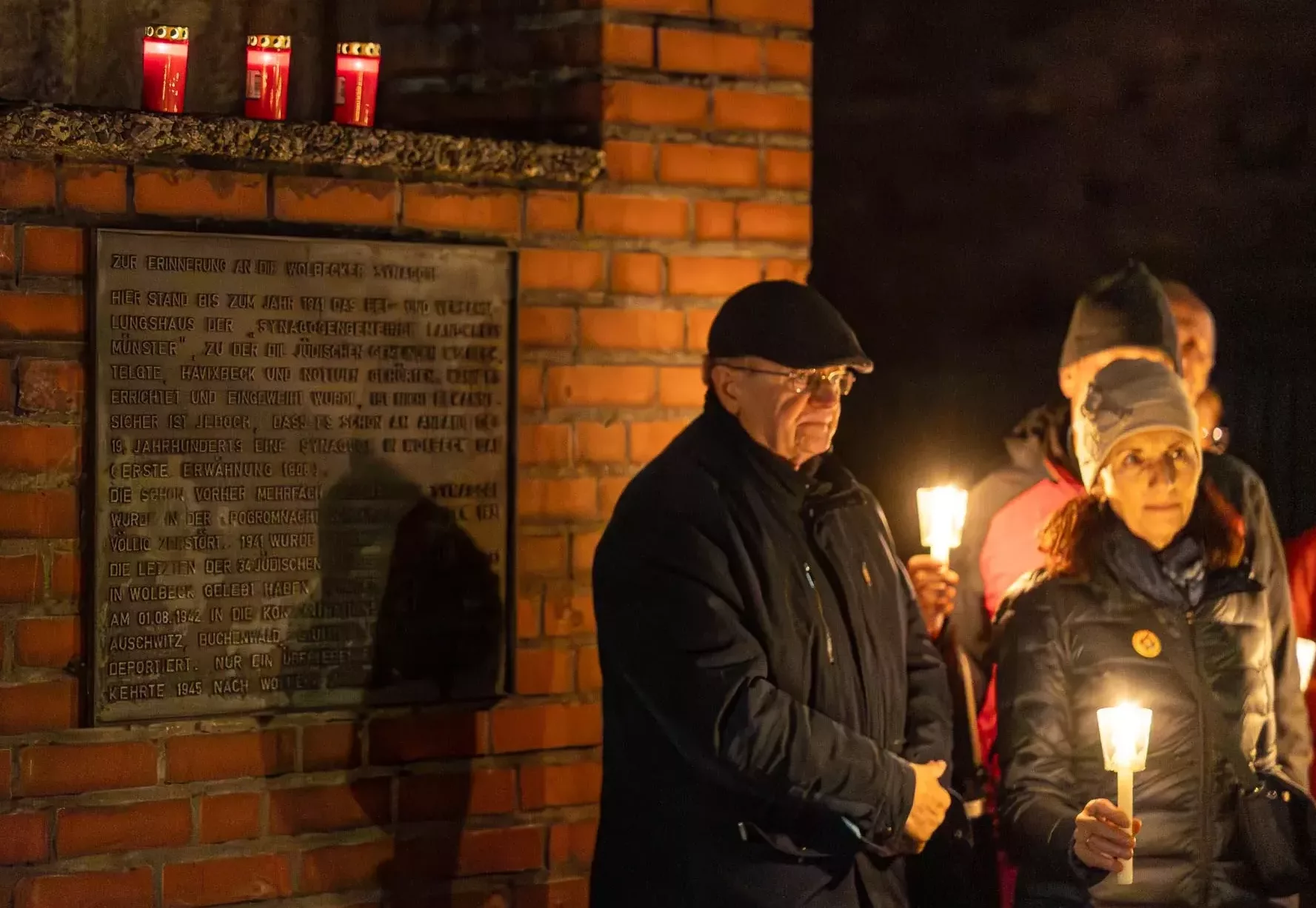 Eine Station des Gedenkens war der Standort der abgerissenen Synagoge Wolbecks. Das Bild stammt aus dem Jahre 2023. Foto: A. Hasenkamp.